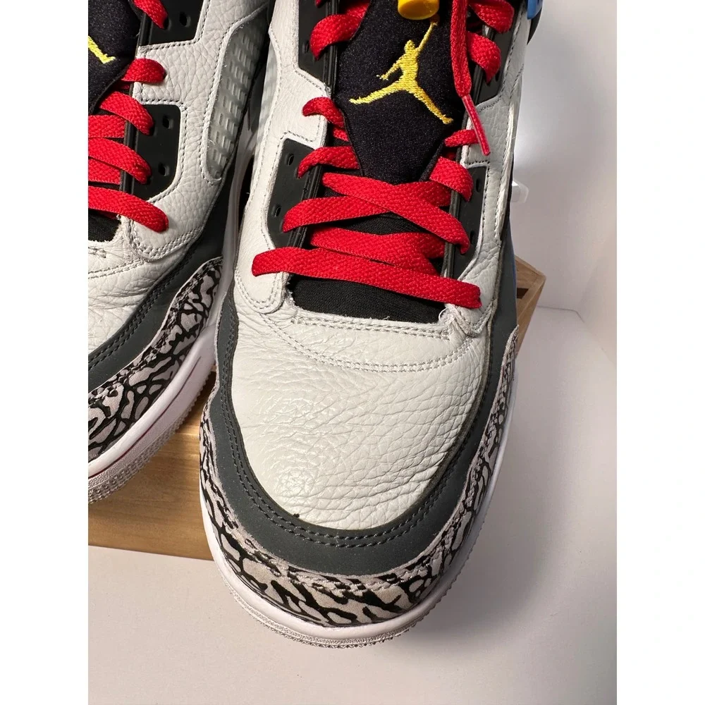 Jordan Spizike White Cement Blue Red Yellow 315371-132 Mens Basketball Shoes